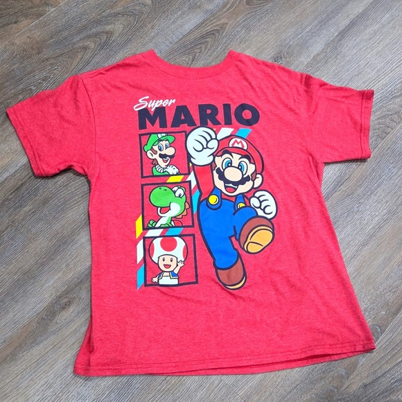 Nintendo Other - Super Mario Nintendo Boys Red Graphic Tee Shirt Luigi Yoshi Toad Kids Small S